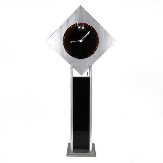 Brushed Aluminum Infinity Clock with Stand