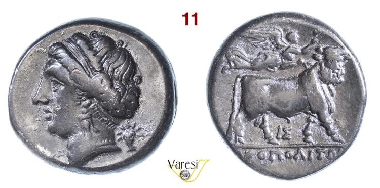 CAMPANIA - Neapolis - (275-250 a.C.) Didramma D/ Testa diademata...