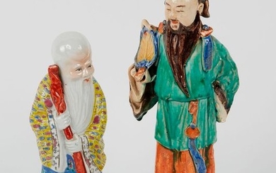 CHINA, early 20th century. Two statuettes, one in...
