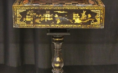 CHINESE 18TH C. EXPORT LACQUERED GAMES TABLE