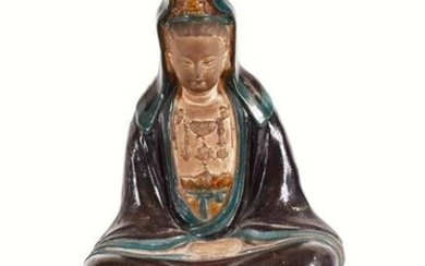 CHINESE MING STYLE GLAZED TERRA COTTA PRIEST