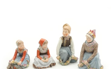 SOLD. Carl Martin-Hansen: Four porcelain figurines. Juliane Marie mark. Royal Copenhagen. H. 10-15 cm. (4) – Bruun Rasmussen Auctioneers of Fine Art