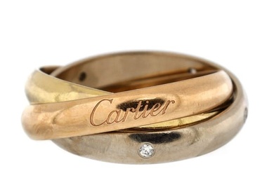 Cartier 5 Diamond Trinity Ring 18K Tricolor Gold