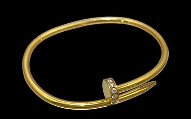 Cartier Juste Un Clou 18K Yellow Gold Diamonds Bracelet size 21