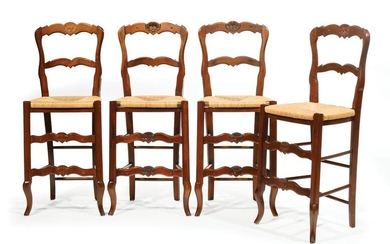 Carved Fruitwood Bar Chairs