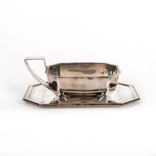 Cassetti Silver Plated Gravy Dish and Plate