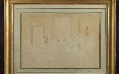 Césarine d'HOUDETOT, baronne de Barante (1794-1877) Le salon du château du Marais appartenant à Mme...