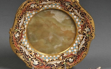 Champleve Dish and Spoon, France, 19th Century