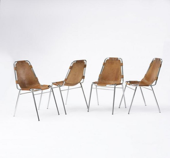 Charlotte Perriand (attributed), Four stacking chairs