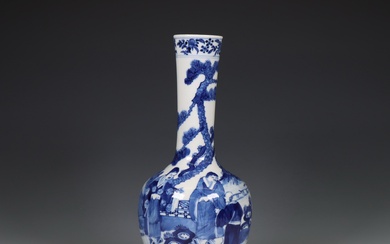 China, a blue and white porcelain bottle vase, 20th century
