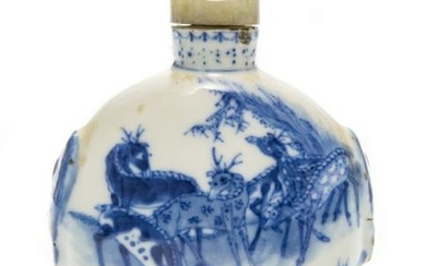 Chinese Blue & White Snuff Bottle, 19th Century