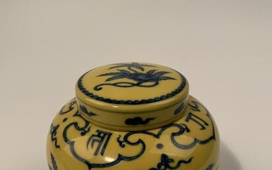 Chinese Blue and Yellow Glaze Jar