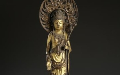 Chinese Gilt-Bronze Buddhist Figure of Guanyin