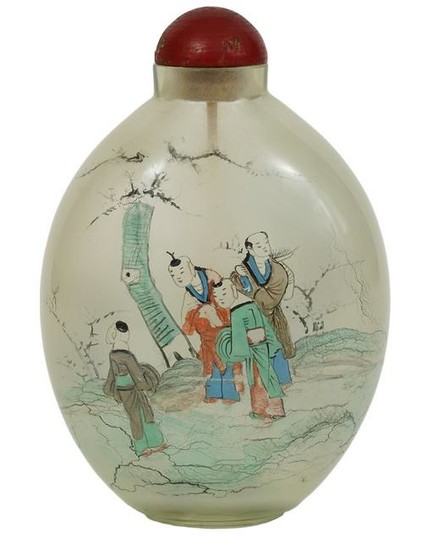 Chinese Large Hand Painted Snuff Bottle