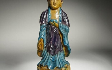 Chinese Ming era Fahua standing Buddha