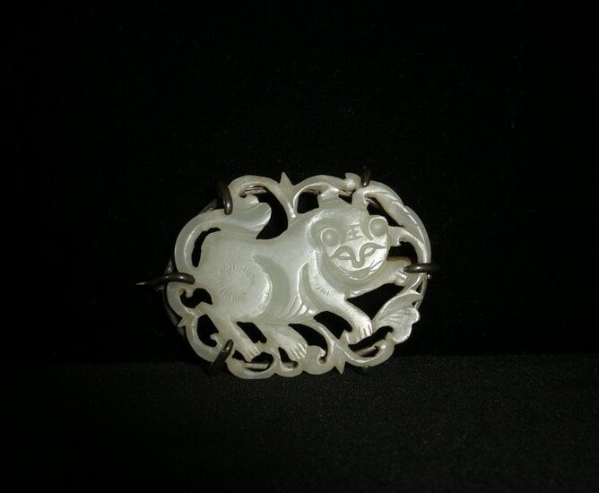 Chinese Pierced Jade Plaque, Ming