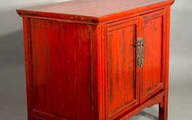 Chinese Red Painted Cabinet