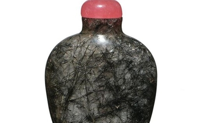 Chinese Rutilated Quartz Snuff Bottle, 18-19th Century