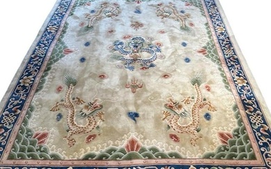 Chinese Wool Carpet, Modern, 12'8" x 8'9"