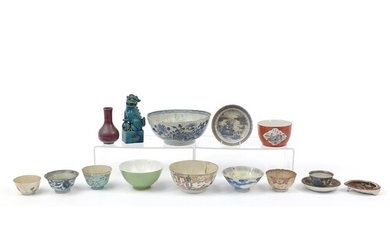 Chinese porcelain including a celadon glazed bowl and sang d...