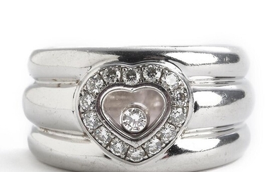 NOT SOLD. Chopard: A diamond ring "Happy Diamonds" set with brilliant-cut diamonds weighing a total of app. 0.16 ct., mounted in 18k white gold. Size 52.5. – Bruun Rasmussen Auctioneers of Fine Art