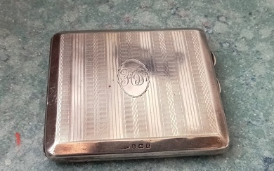 Cigarette box - .935 silver, "Sterling" - Lion Hallmark