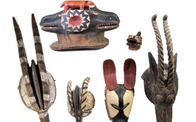 Collection of African Bobo Tribe Wood Masks