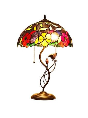 Colorful Stained Art Glass Table Lamp