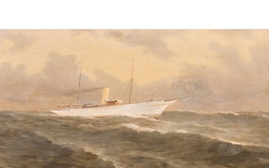 Continental School, Circa 1904, a steam ship in grey seas, o...