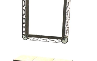 Cool vintage rustic modern iron console and mirror