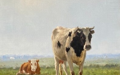 Cornelis Westerbeek sr (1844-1903) - Landschap met koeien