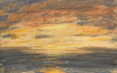 Coucher de soleil sur la mer | 《海上的落日》, Claude Monet