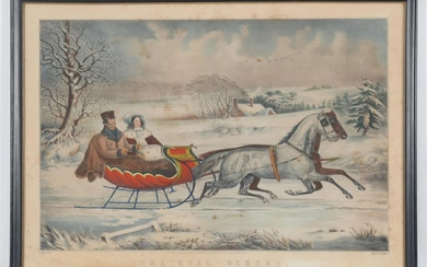 Currier & Ives; The Road, - Winter, Lithograph