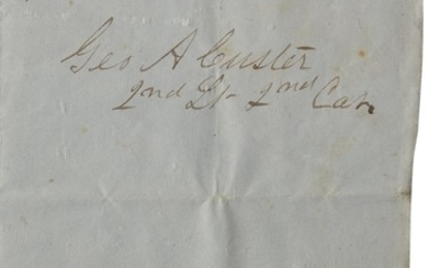 Custer, George A. Autograph document signed, Camp Arlington, Virginia, 20 July 1861