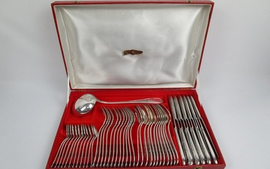 Cutlery set - Jugendstil - versilbertes Speisebesteck - Herstellerpunze : EB / 84g Versilberung - 12 Personen / - excellent condition