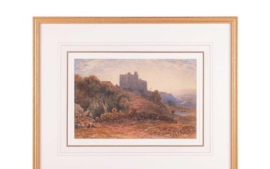 David Cox Jnr. (1808 - 1885), Hilltop Castle with sea beyond...