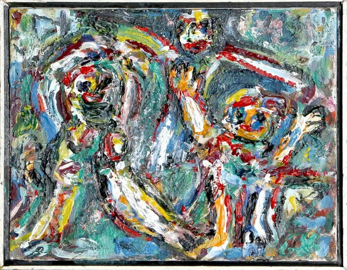 David Messer, Three Children Playing, Oil Painting
