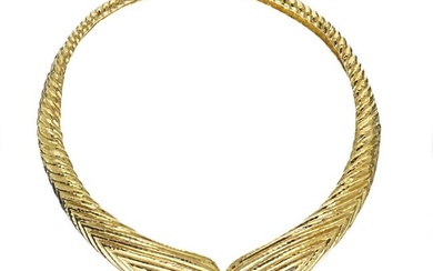 David Webb Hinge Collar Platinum & 18K Yellow Gold 2.50 Carat Diamond Necklace