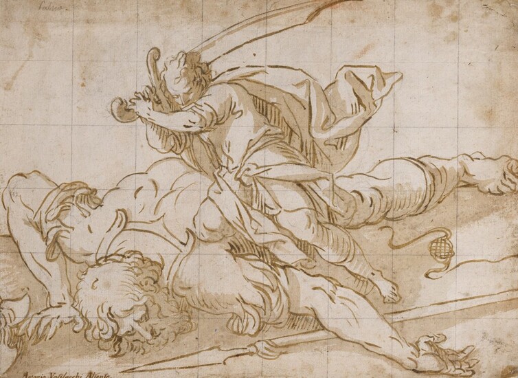 David beheading Goliath, Attributed to Antonio Vassilacchi, called L'Aliense