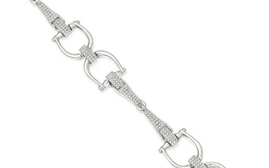 Diamond Horsebit Link Bracelet