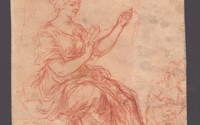 Donna che spazzola i capelli | Studio femminile, scuola bolognese, XVII secolo