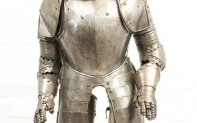 ENGLISH FULL BODY STEEL SUIT OF ARMOR, 19TH C. H 63", W