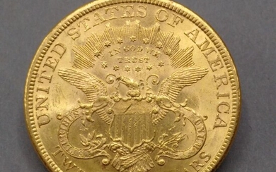 ETATS-UNIS Une pièce de 20 Dollars or, 1878 Toutes les pièces d'or sont conservées au...