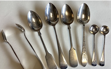 EXETER: A large collection of silver fiddle pattern teaspoon...