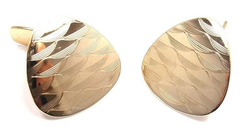 EXTREMELY RARE! AUTHENTIC VINTAGE TIFFANY & CO 14K YELLOW GOLD LARGE CUFFLINKS