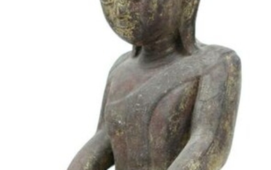 Early Asian Carved Wooden Buddha Figure