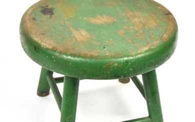 Early Green Painted Milk Stool