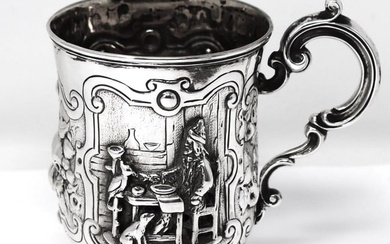 Early Victorian sterling silver mug, 1852