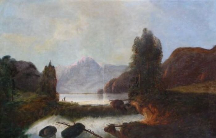 Ecole Suisse (XIX) - Torrent au pied des montagnes