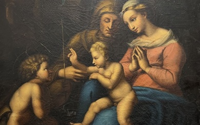 École italienne du XIXe. SANTI Raffaello dit Raphael (1483-1520). D'après. La Madone de l'Amour divin....